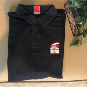 NBC Beijing Olympic Polo Shirt Navy Size Medium